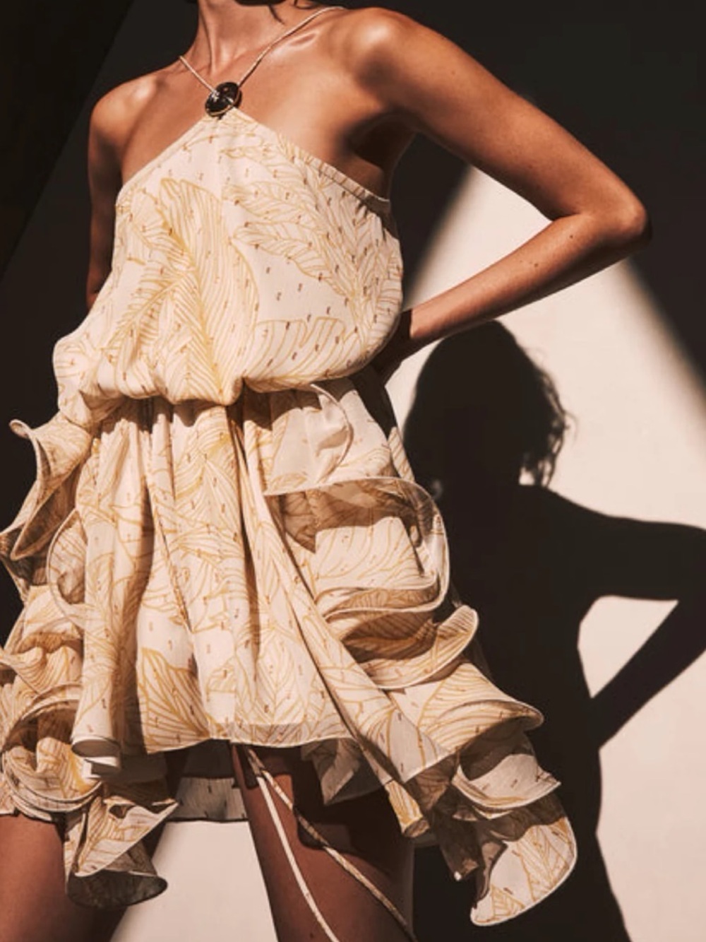 NWT Alexis Asia Golden Palms Dress XS